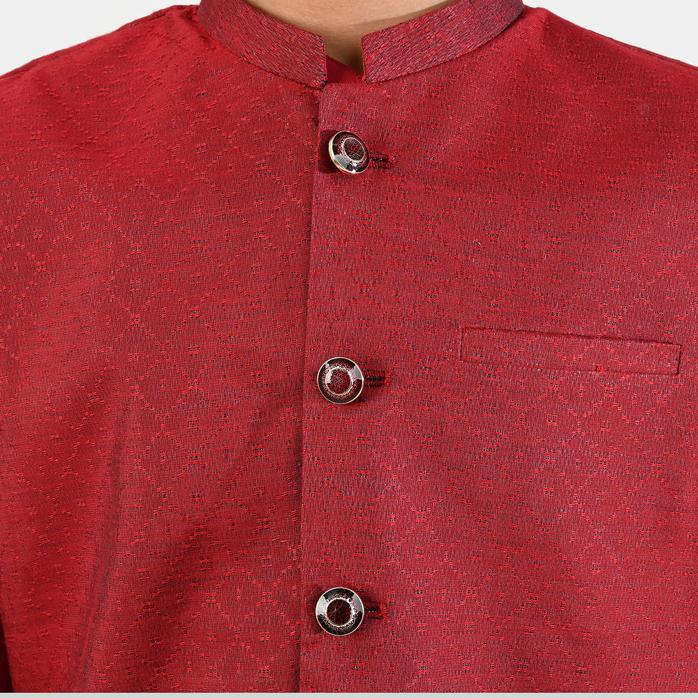 Boys Poly Viscose 3Piece Suit (RHYTHMIC) - RED