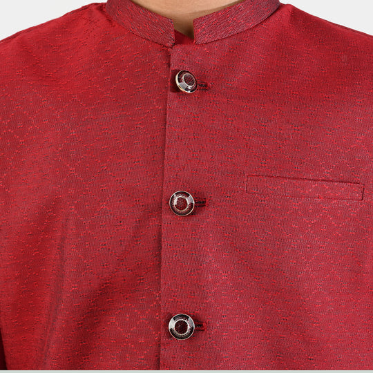 Boys Poly Viscose 3Piece Suit (RHYTHMIC) - RED