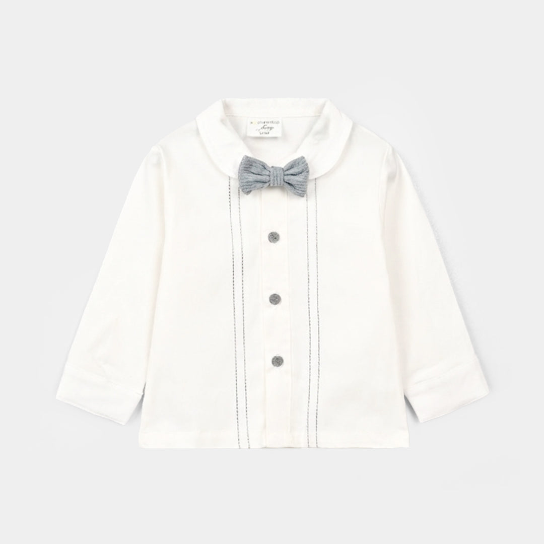 Infant Boys Cotton Interlock Woven Suit 320 - 031 - White & Blue
