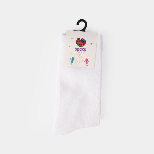 Boys Basic Pack of 2 Socks - White