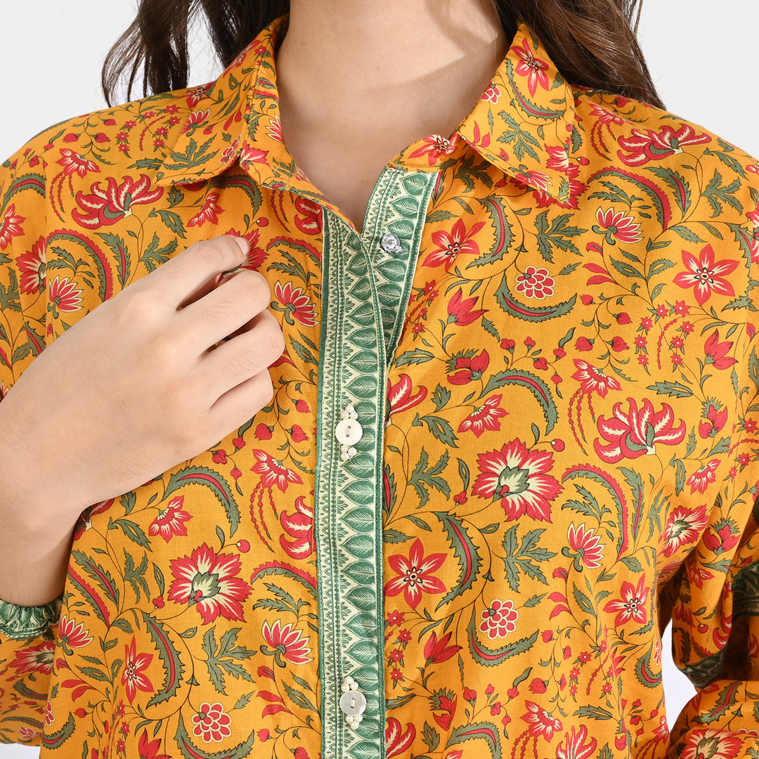 Teen Girls Cotton 2-Piece Suit - Mustard