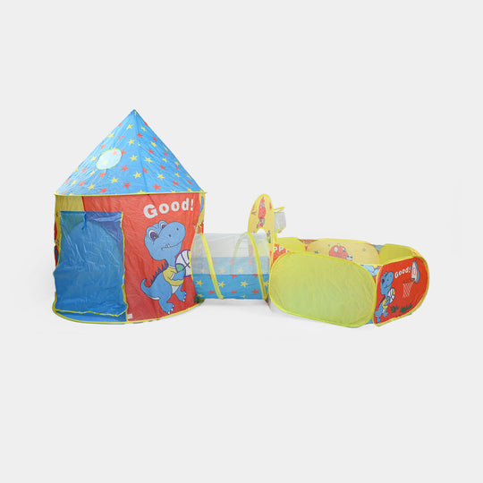 Children Tent House 3-in-1 Pop-Up Play Tent, Tunnel, and Ball Pit