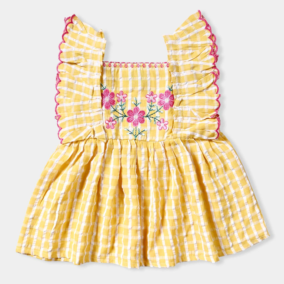 Infant Girls Cotton Emb Top Pretty
