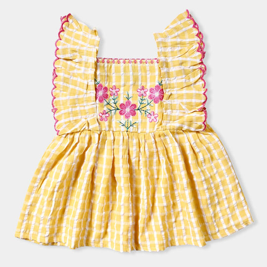 Infant Girls Cotton Emb Top Pretty