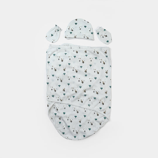 Infant Big Swaddle with Cap & Mittens