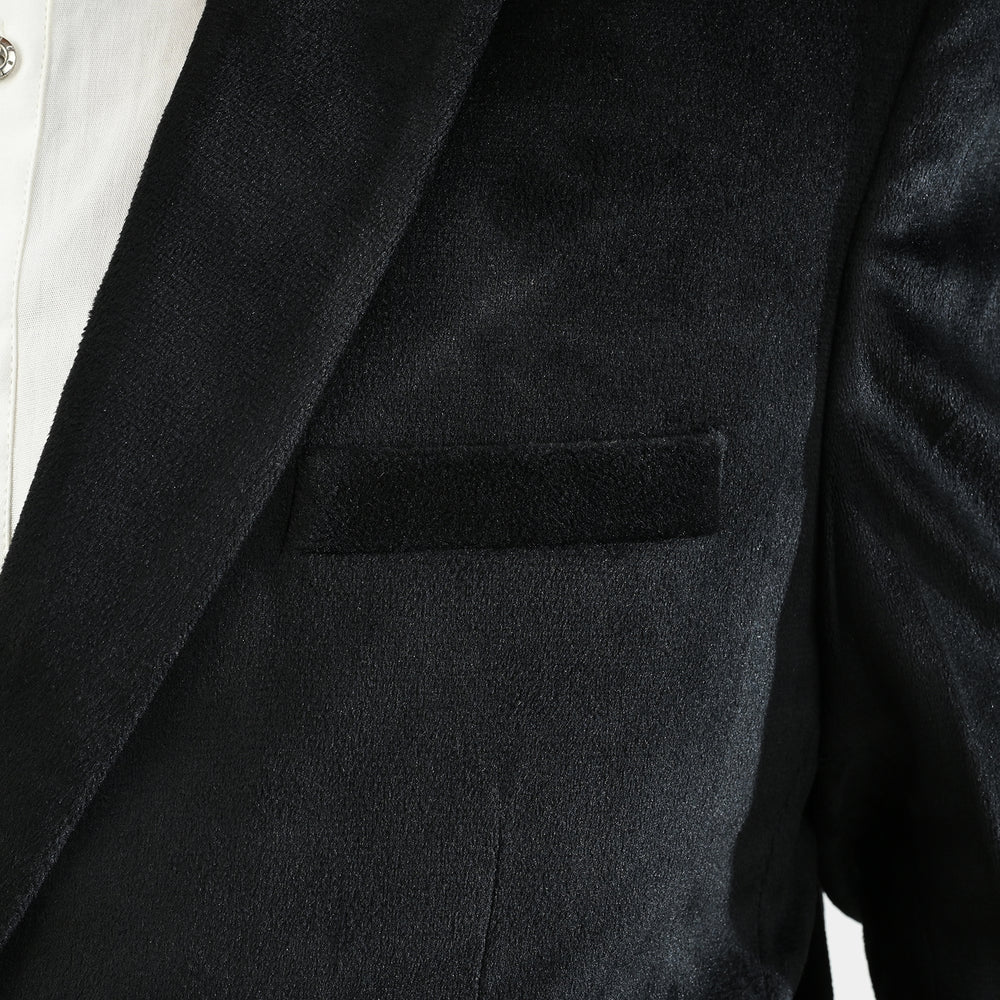 Boys Suede Blazer - Black