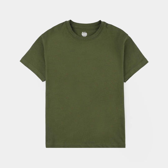 Boys Lycra Jersey Basic T-Shirt - Chive/Green