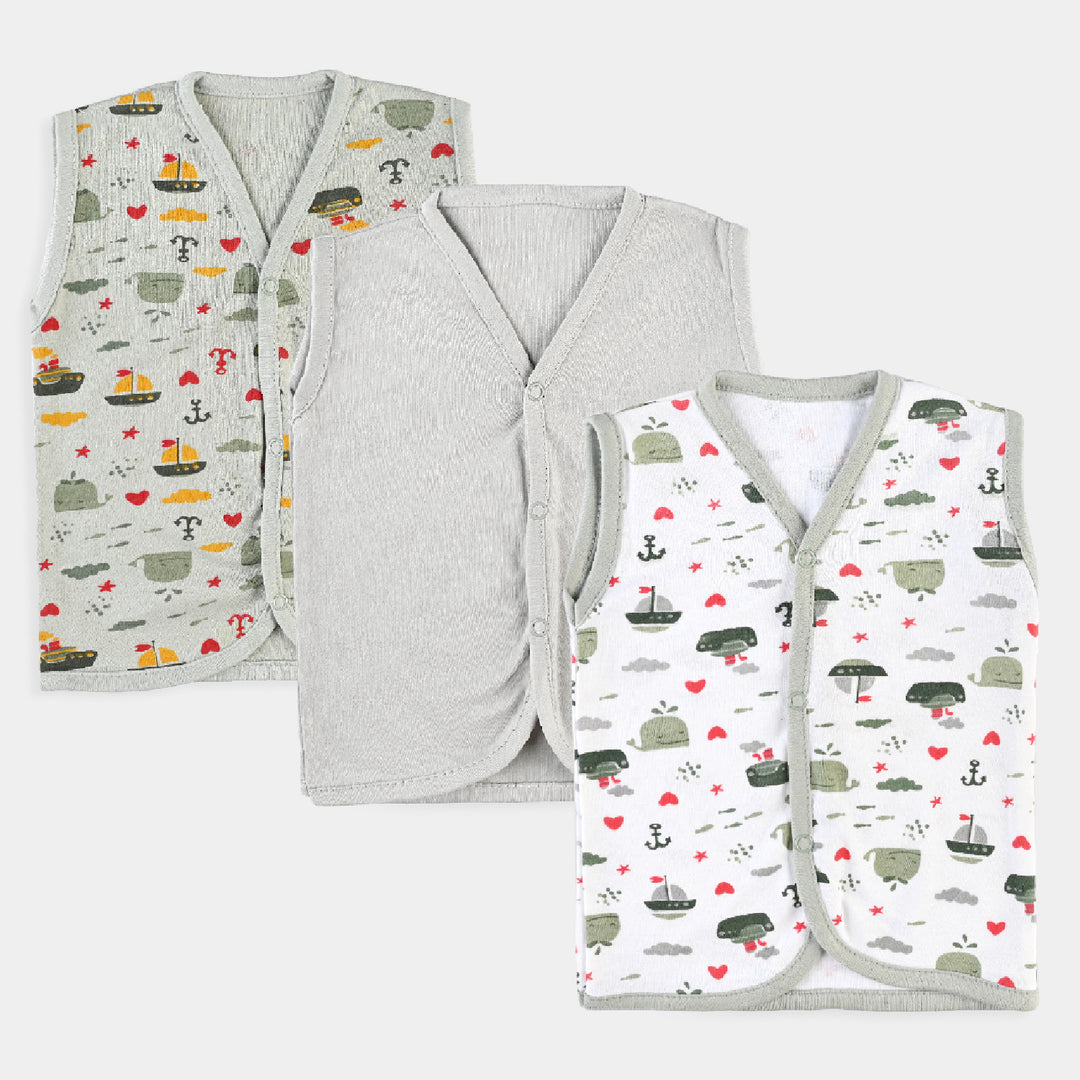Baby Cotton Printed Vest 3Pcs Set