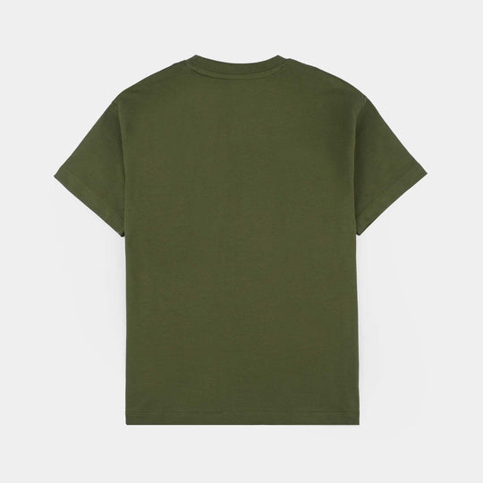 Boys Lycra Jersey Basic T-Shirt - Chive/Green