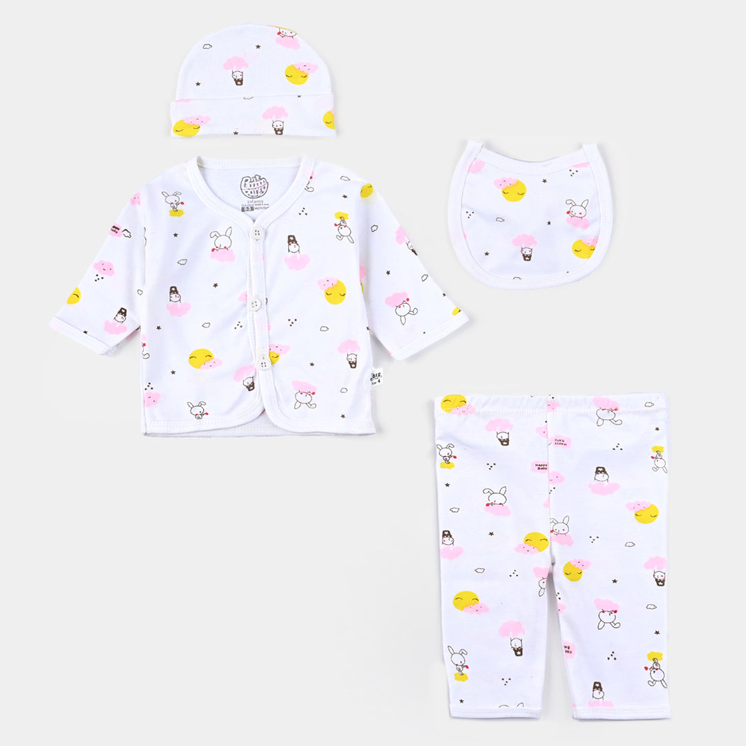 Baby Winter Suit Rabbit Pink 4PCs | 0-3M