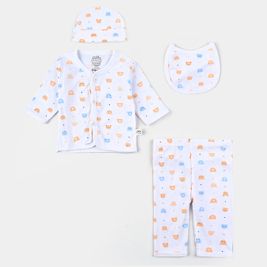 Baby Winter Suit Bear Orange 4PCs | 0-3M