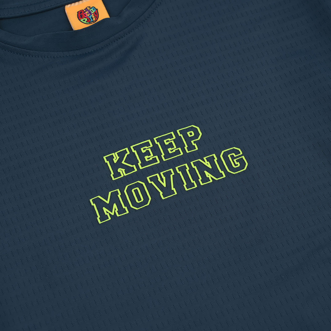 Boys Poly Jersey T-Shirt (Keep Moving) - Blue