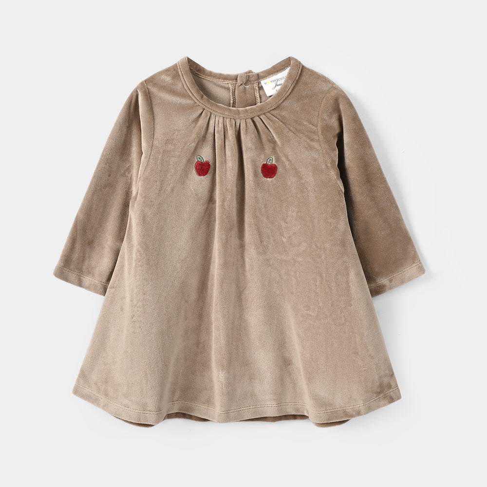 Infant Girls Velour Knitted Suit 319 - 096 - Brown & White