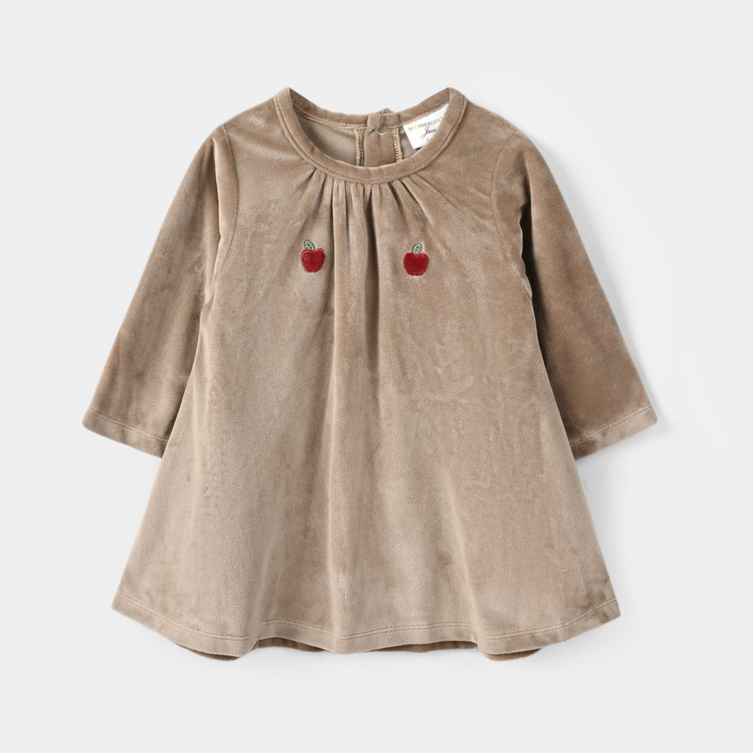Infant Girls Velour Knitted Suit 319 - 096 - Brown & White
