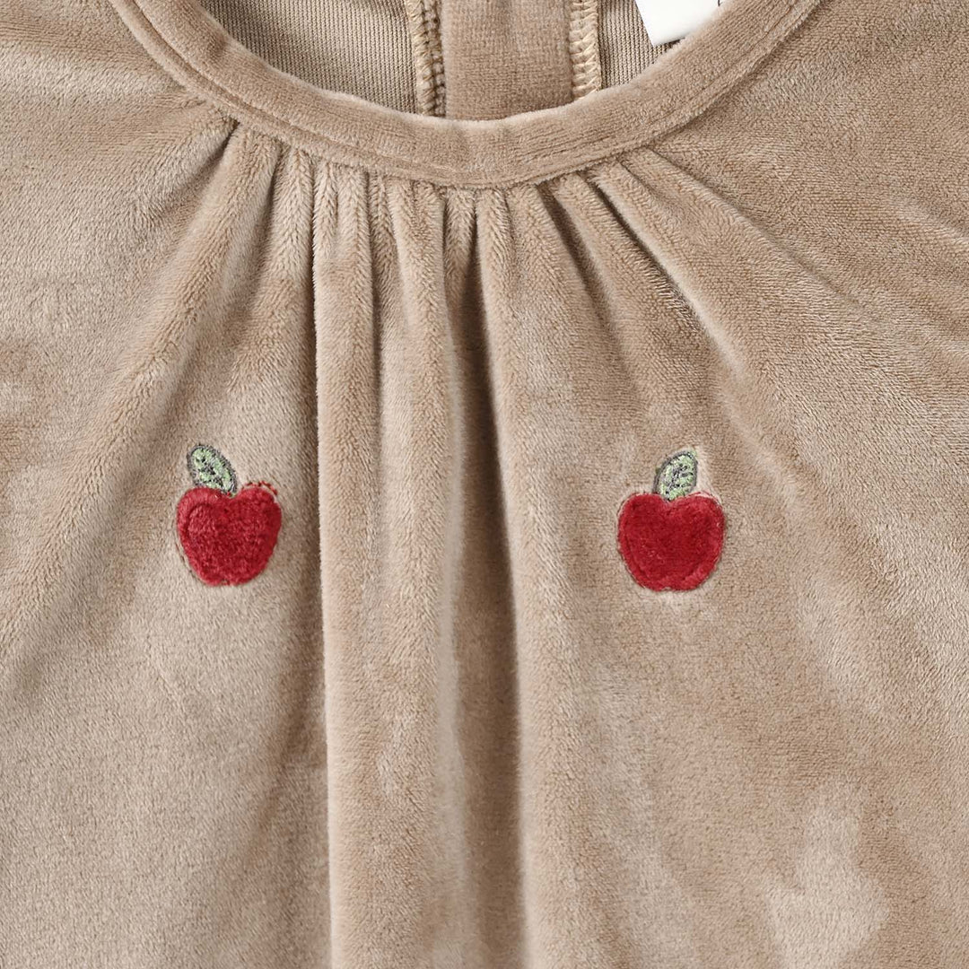 Infant Girls Velour Knitted Suit 319 - 096 - Brown & White