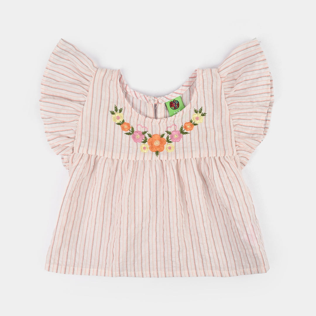 Infant Girls Cotton Emb Top Birdy