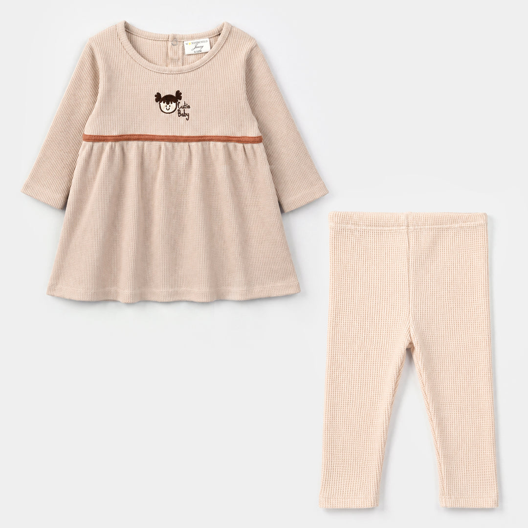 Infant Girls Thermal Knitted Suit 319 - 081 - Beige