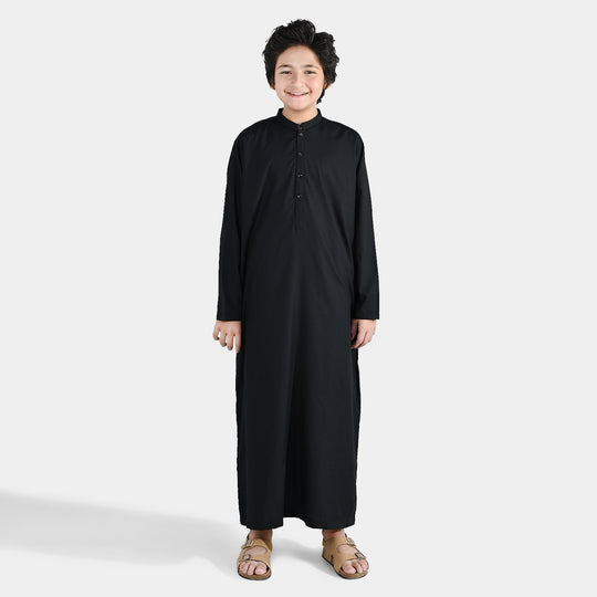 Boys Poly Viscose Jubba - Black