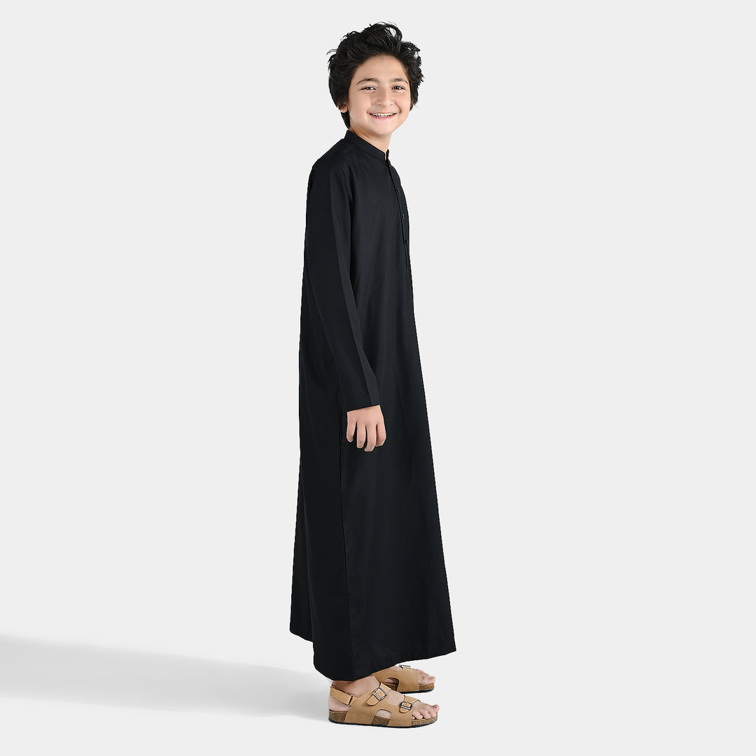 Boys Poly Viscose Jubba - Black