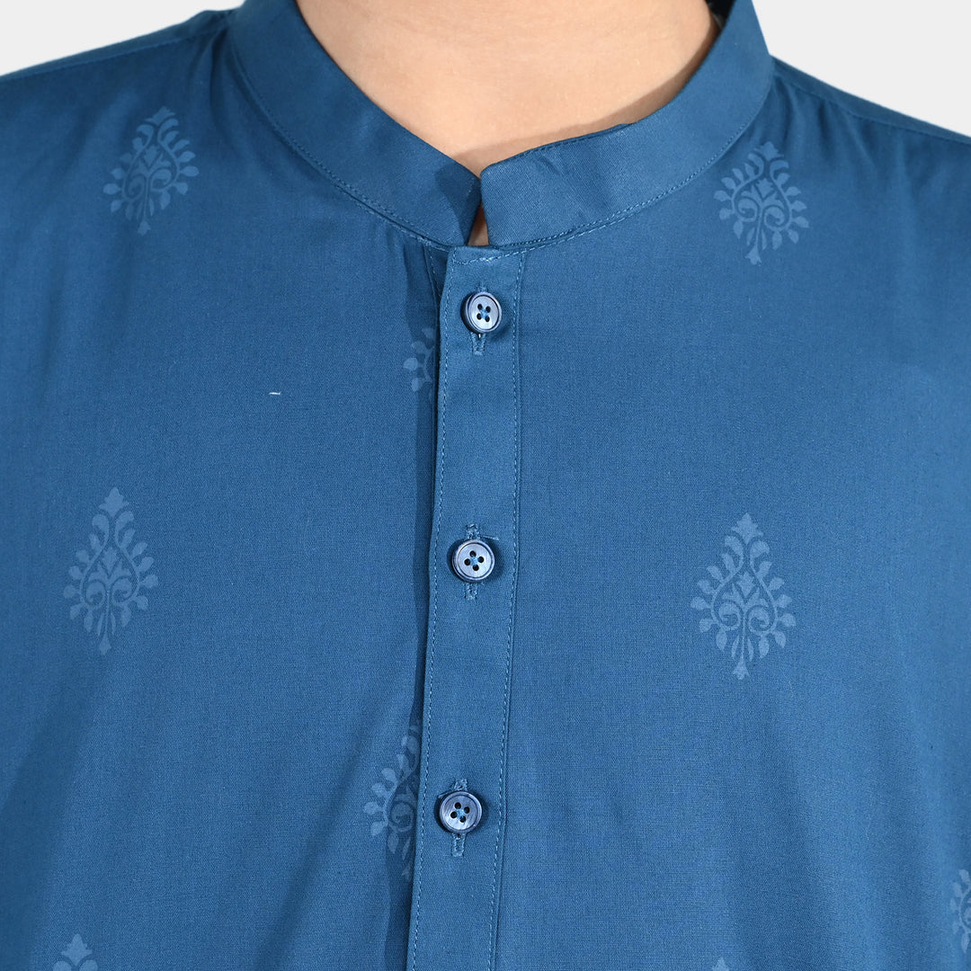 Boys Cotton Poplin Printed Kurta