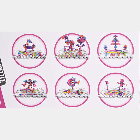 Diy Bricks Set 214Pcs Pink 666-62B-