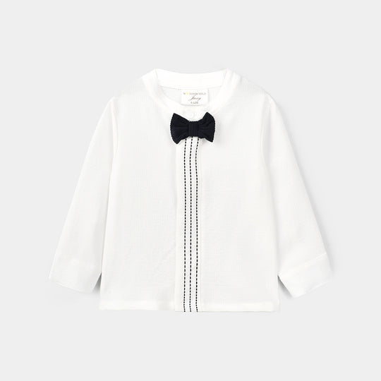 Infant Boys Cotton Interlock Woven Suit 320 - 033 - White & Navy