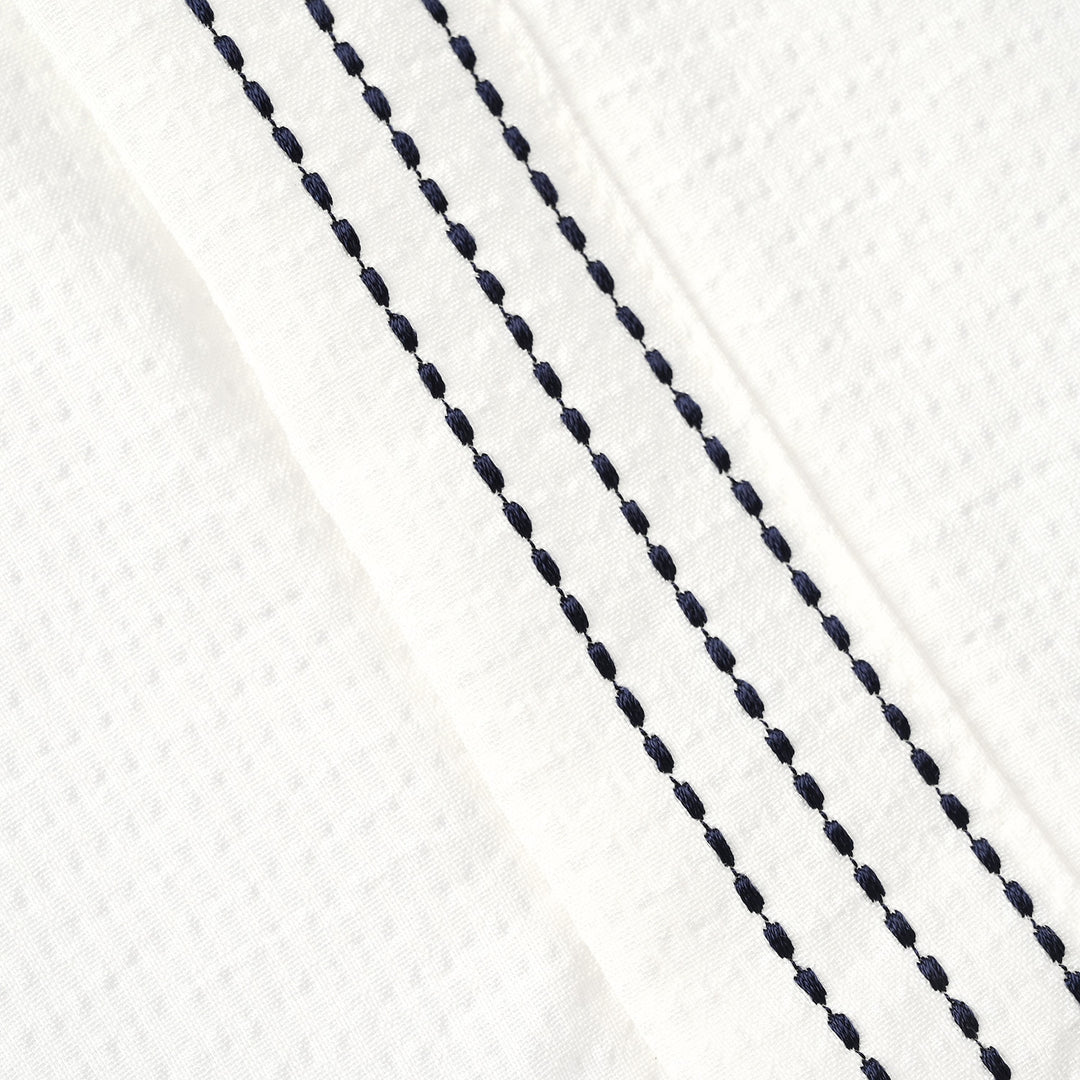 Infant Boys Cotton Interlock Woven Suit 320 - 033 - White & Navy