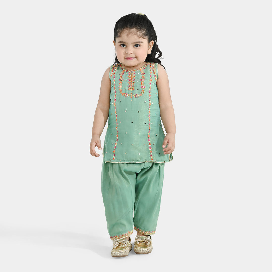 Infant Girls Net 2Pcs Suit (Zara Noor) - Green