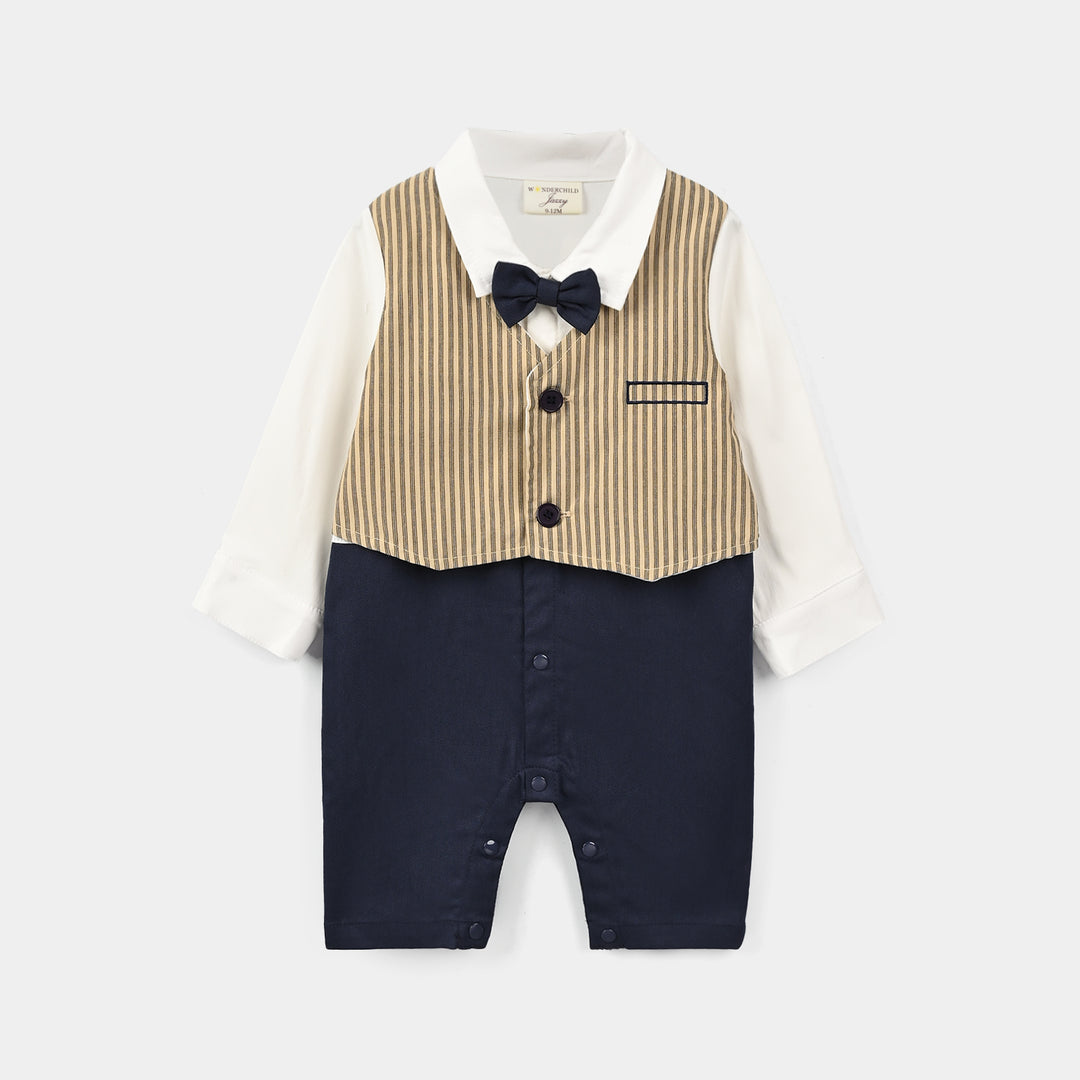 Infant Boys Cotton Interlock Woven Romper 320 - 023