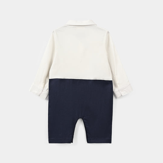 Infant Boys Cotton Interlock Woven Romper 320 - 023