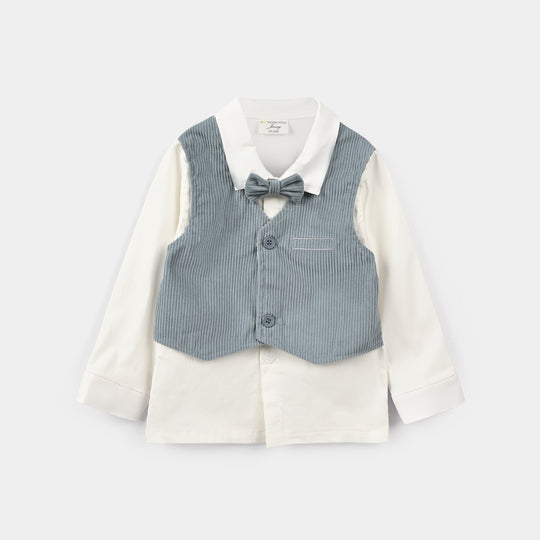 Infant Boys Cotton Interlock 3 - PC 320 - 027 - White & Blue