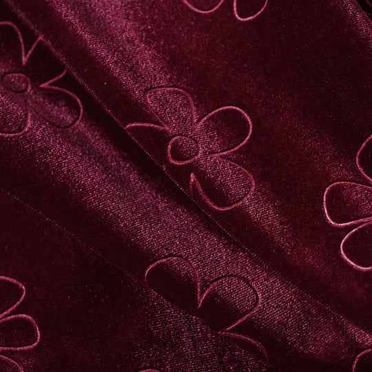 Girls Embossed Velvet Sweatshirt Tear Drop - Maroon