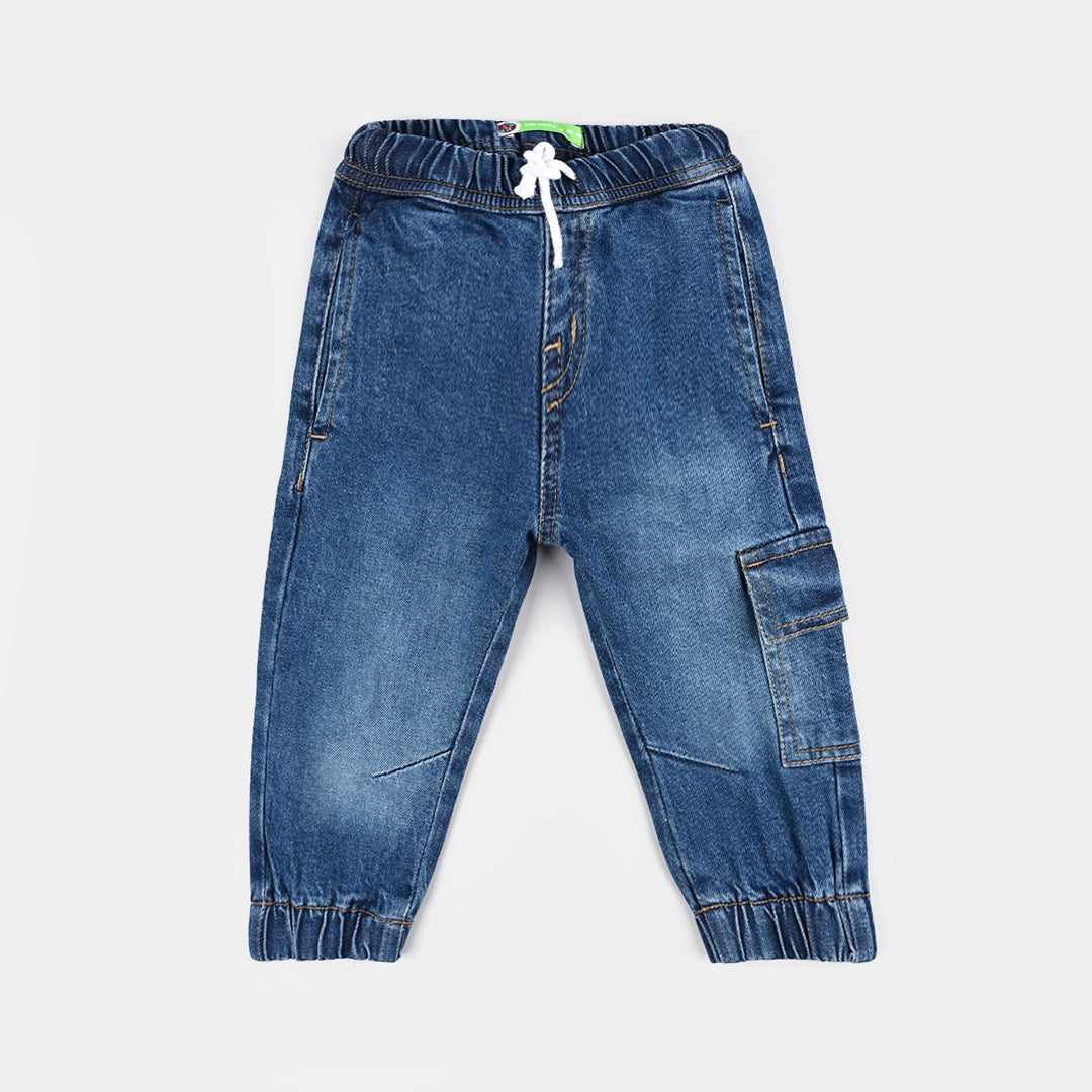 Infant Boys Denim Stretch Pant - Mid Blue