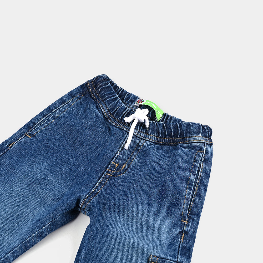 Infant Boys Denim Stretch Pant - Mid Blue