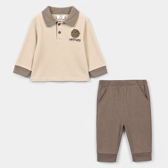 Infant Boys Cotton Interlock Knitted Suit 319 - 020 - Brown & Beige