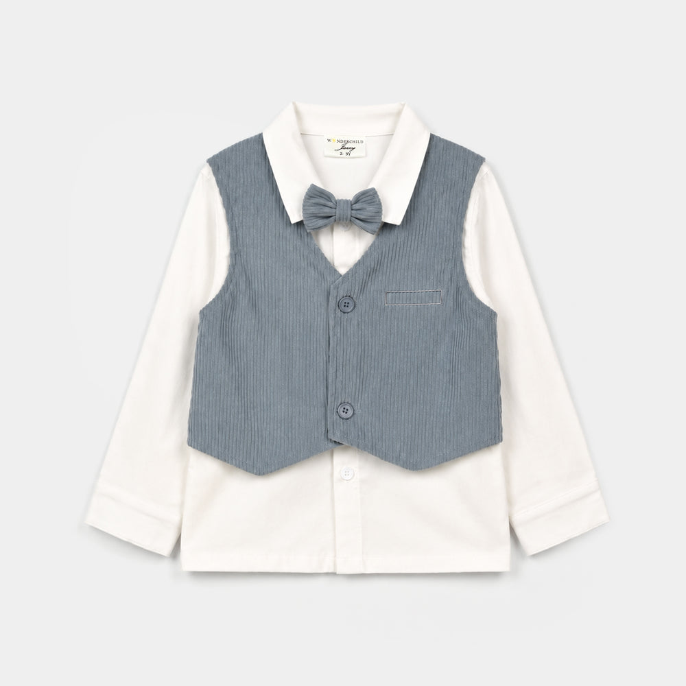 Boys Cotton Interlock 3 - PC 320 - 027 - White & Blue