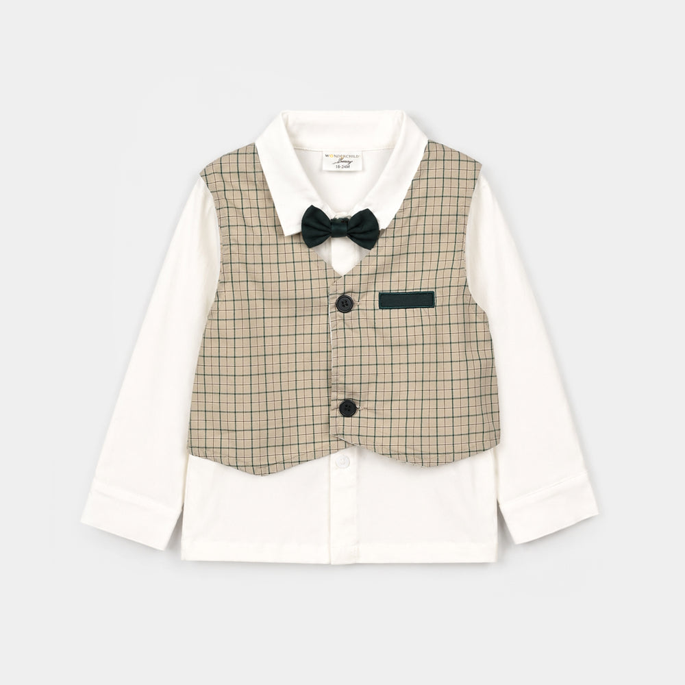 Infant Boys Cotton Interlock 3 - PC 320 - 028 - White & Green