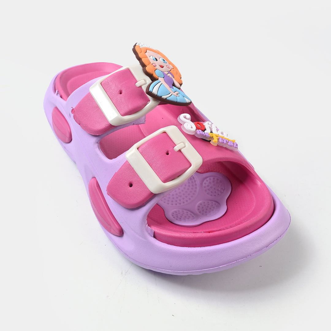Girls Slipper A11+34-Fuchsia