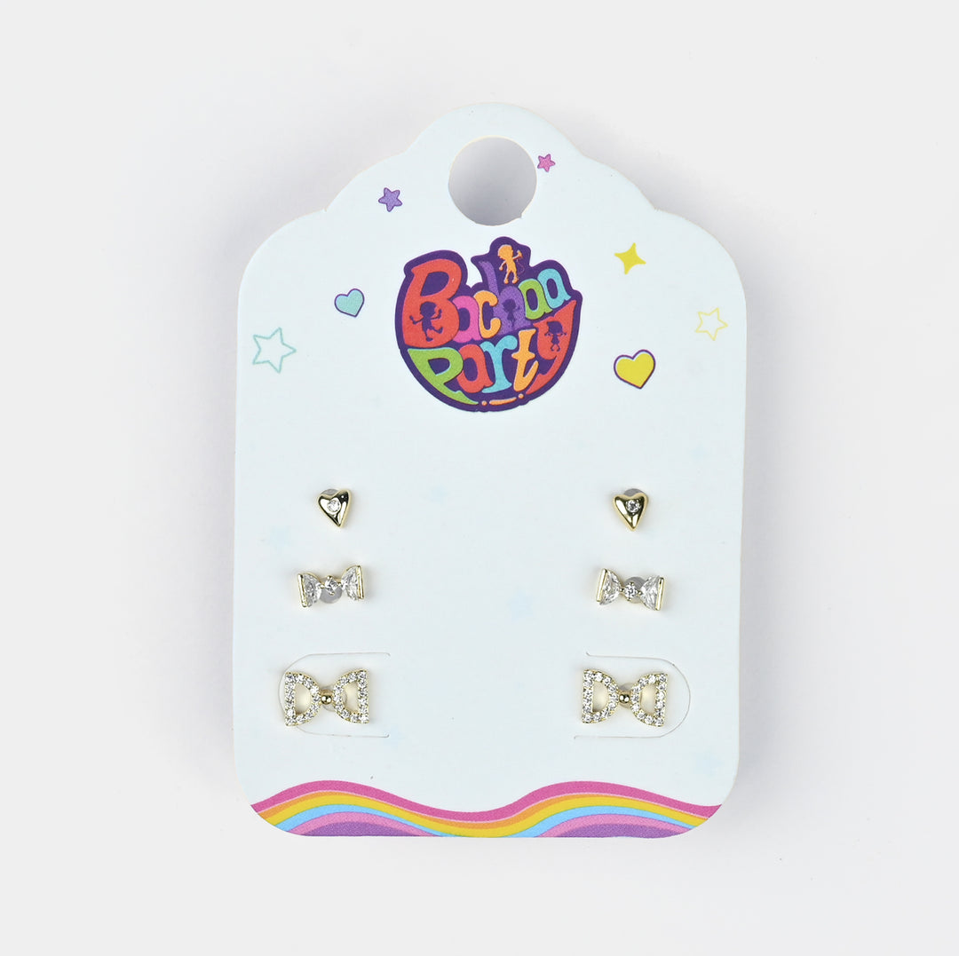 Fancy 3 Pair Stud Earring for Girls
