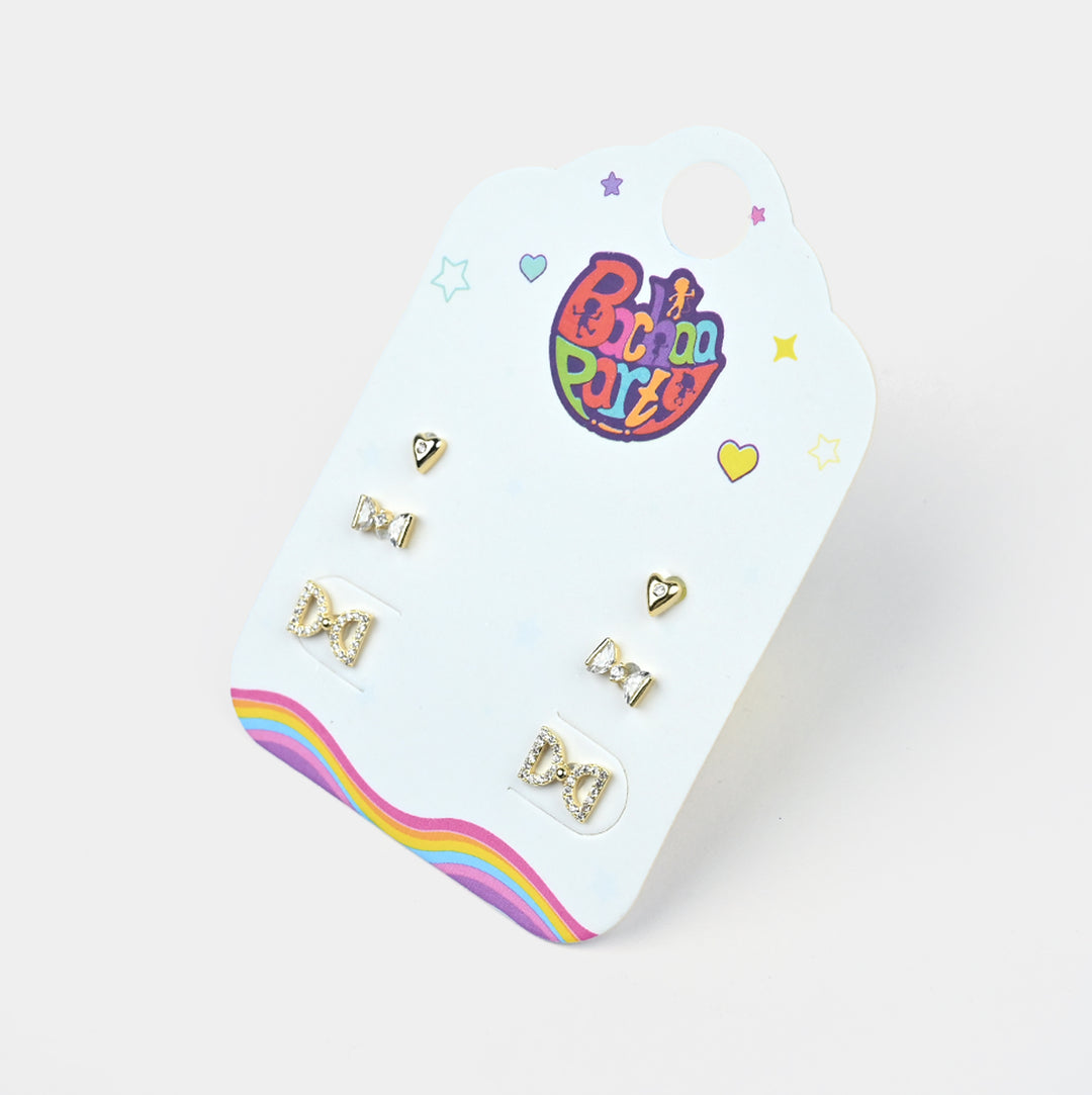Fancy 3 Pair Stud Earring for Girls