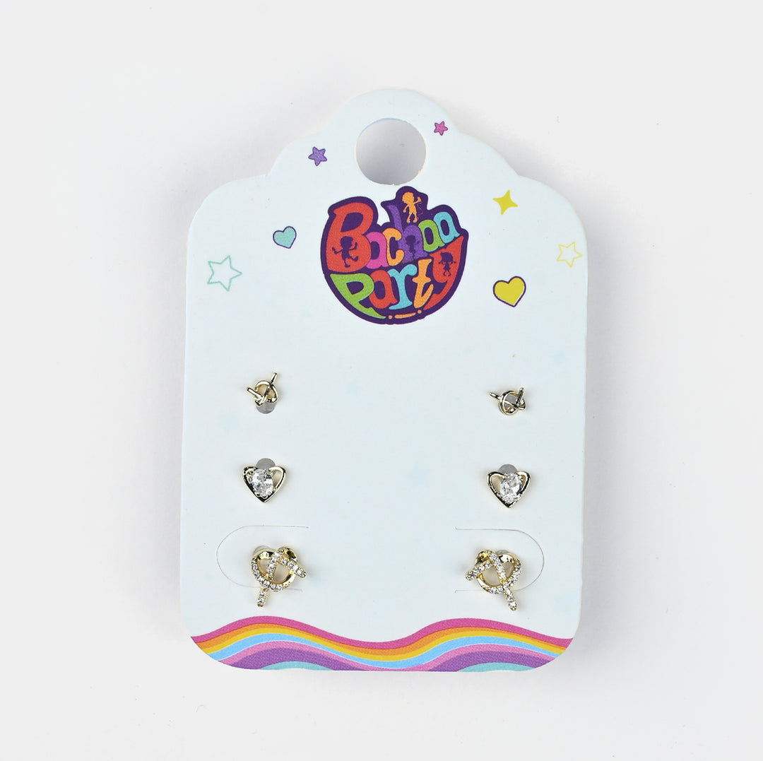 Fancy 3 Pair Stud Earring for Girls