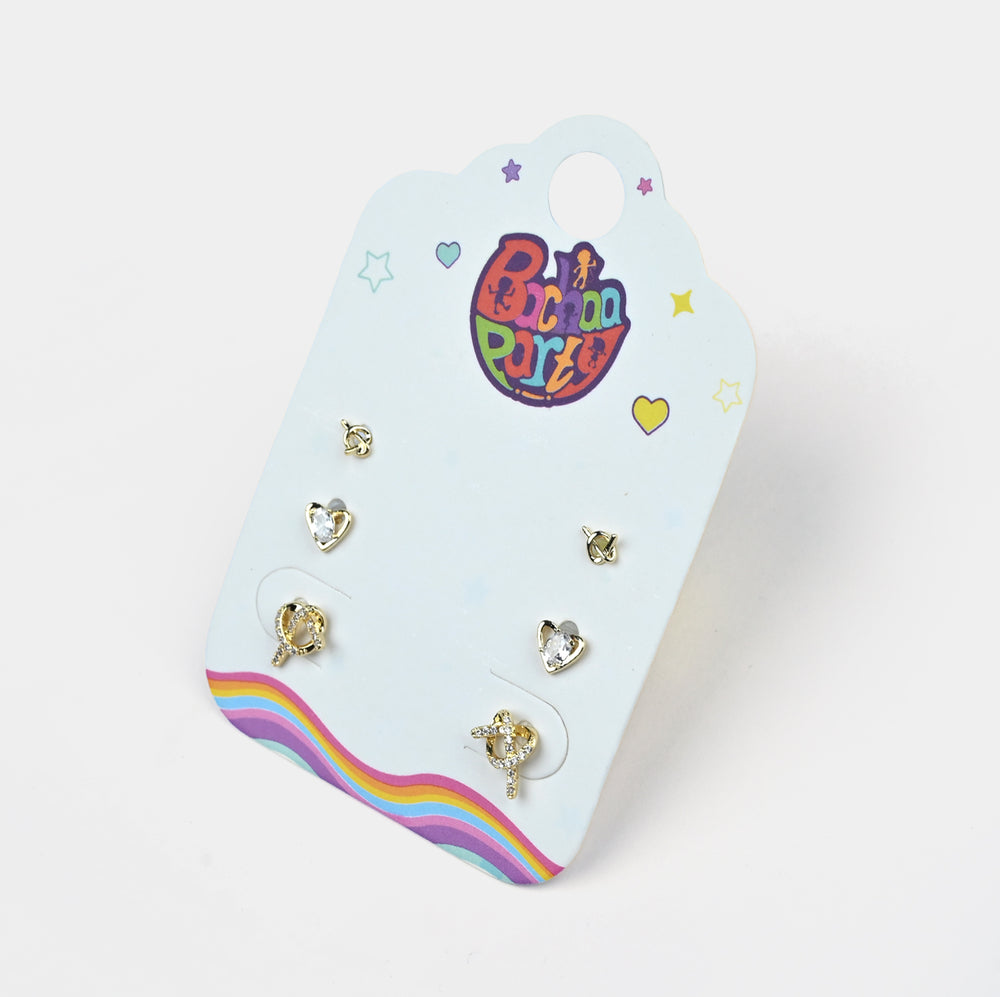 Fancy 3 Pair Stud Earring for Girls