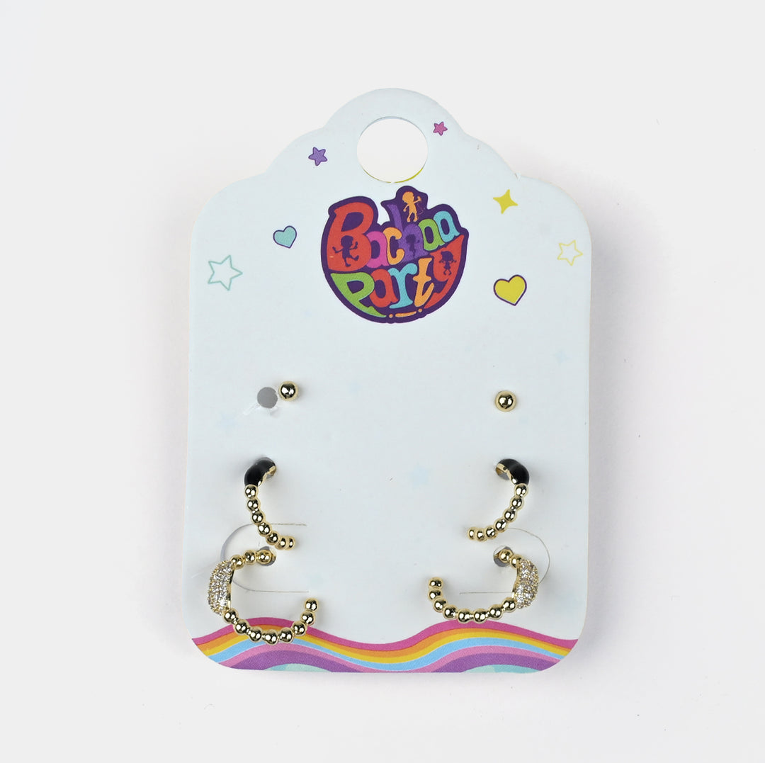 Fancy 3 Pair Stud Earring for Girls