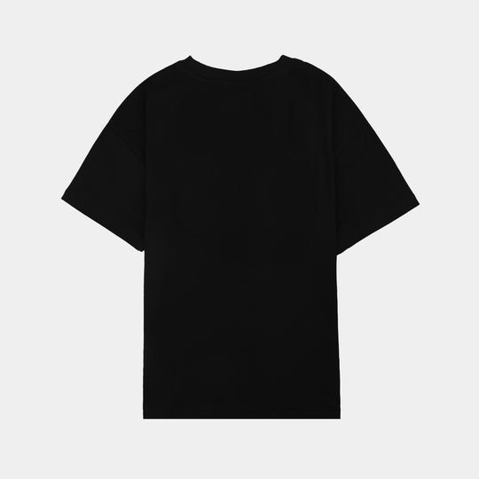 Boys Lycra Jersey T-Shirt-BLACK