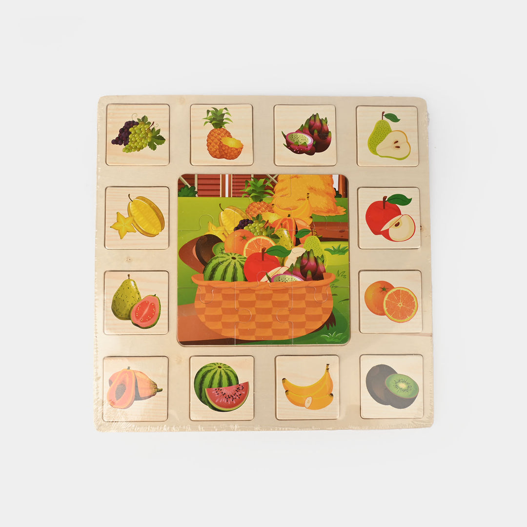 Wooden Fruit Puzzle Learning Board