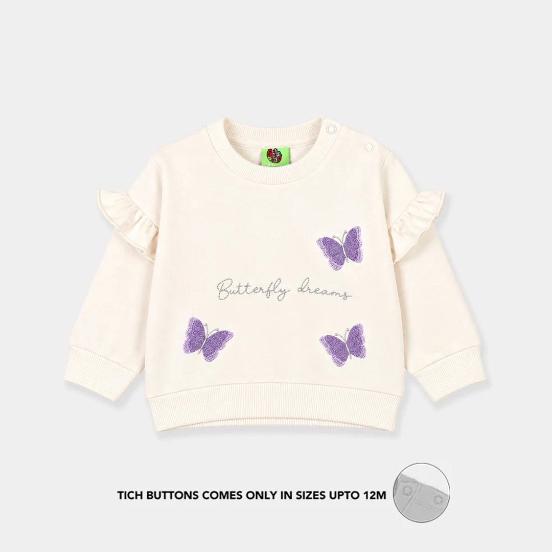Infant Girls Fleece Sweatshirt Butterfly Dreams-Off.White