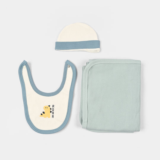 Infant Boys Velour & Cotton Interlock 5 PC Gift Set 319 - 044 - Off White & Blue