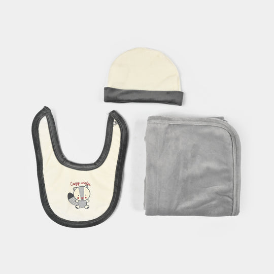 Infant Boys Velour & Cotton Interlock 5 PC Gift Set 319 - 059 - Off White & Grey