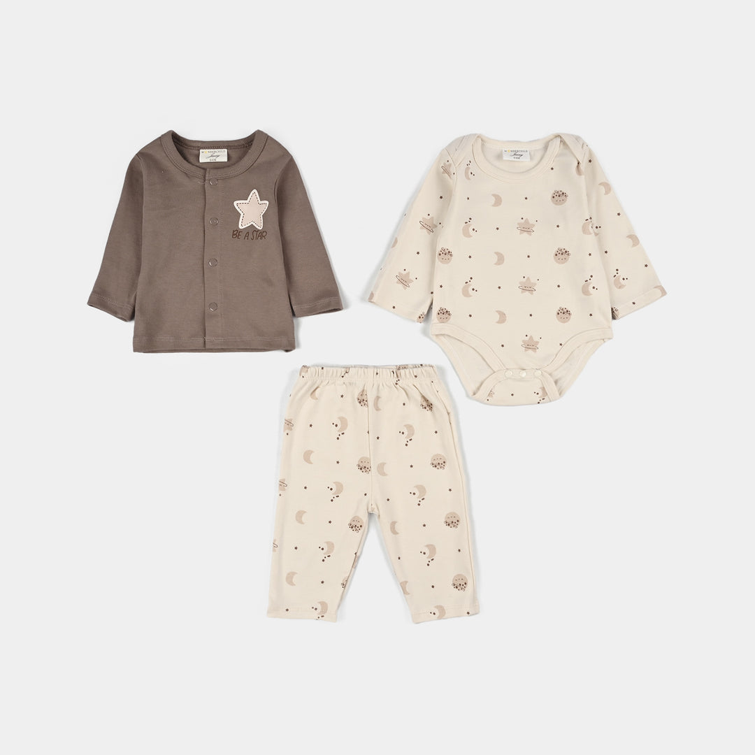 Infant Boys Velour & Cotton Interlock 7 PC Gift Set 319 - 030 - Beige & Brown