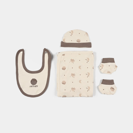 Infant Boys Velour & Cotton Interlock 7 PC Gift Set 319 - 030 - Beige & Brown